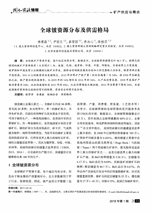 全球铍资源分布及供需格局