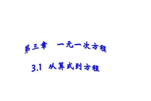 人教新课标七年级数学上册第三章 一元一次方程-PPT精选