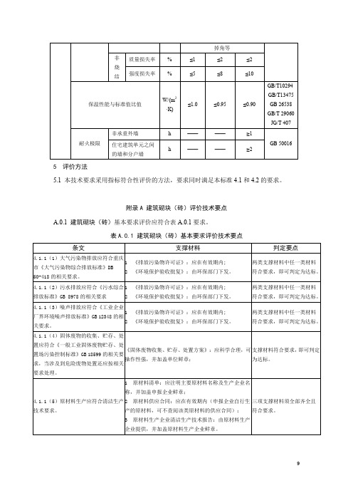 绿色建材-建筑砌块(砖)评价技术要点