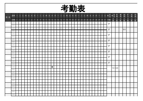 Excel表格通用模板：考勤表自动统计