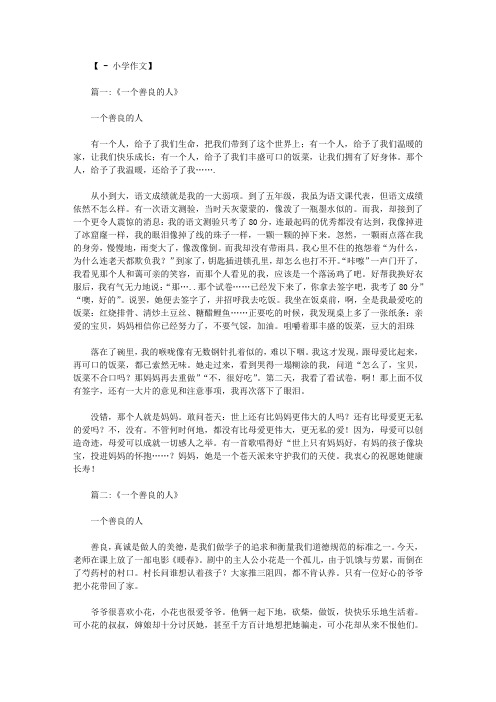 一个善良的人作文400字
