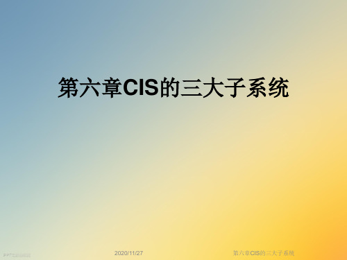 第六章CIS的三大子系统