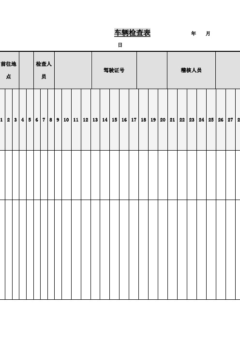 车辆检查表表格格式
