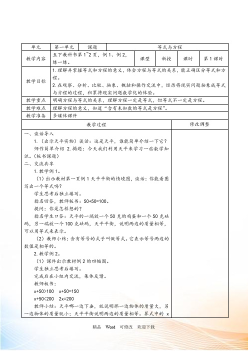 新苏教版2022-2021年五年级下数学全册教案(152页)