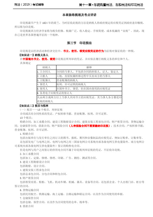 税法考试基础知识培训-第A100讲_印花税法(1)