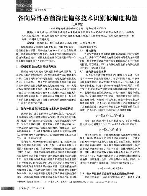 各向异性叠前深度偏移技术识别低幅度构造
