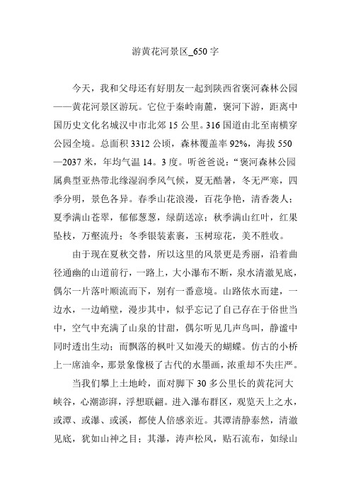 游黄花河景区_650字