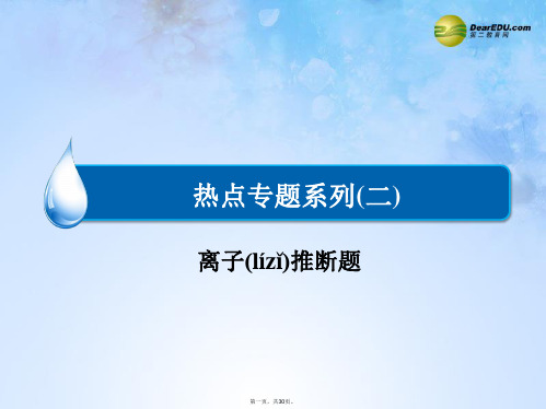 高考化学一轮总复习 热点专题系列2 离子推断题课件 新人教版
