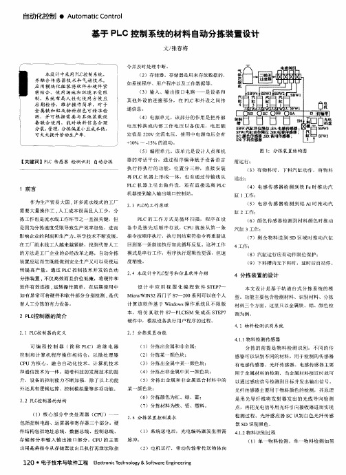 基于PLC控制系统的材料自动分拣装置设计