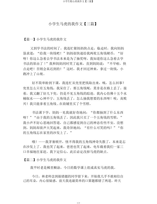 小学生粗心的我作文【三篇】