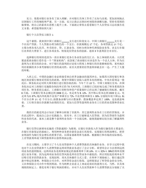 银行个人信贷实习总结报告5篇.doc