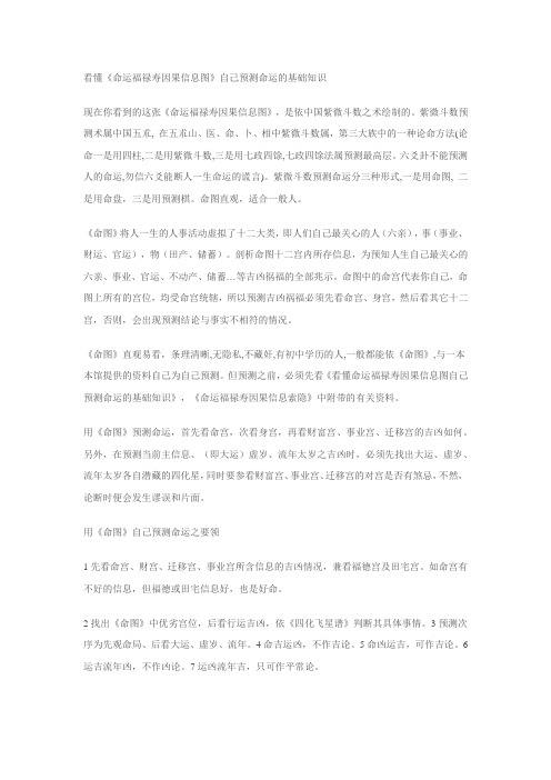 看懂《命运福禄寿因果信息图》自己预测命运的基础知识