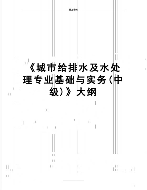 最新《城市给排水及水处理专业基础与实务(中级)》大纲