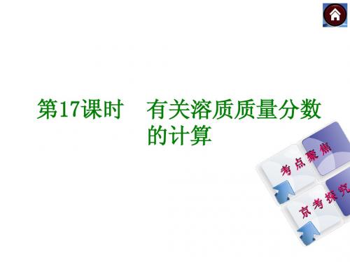 人教版(北京)化学中考复习课件【第17课时】有关溶质质量分数的计算(49页)