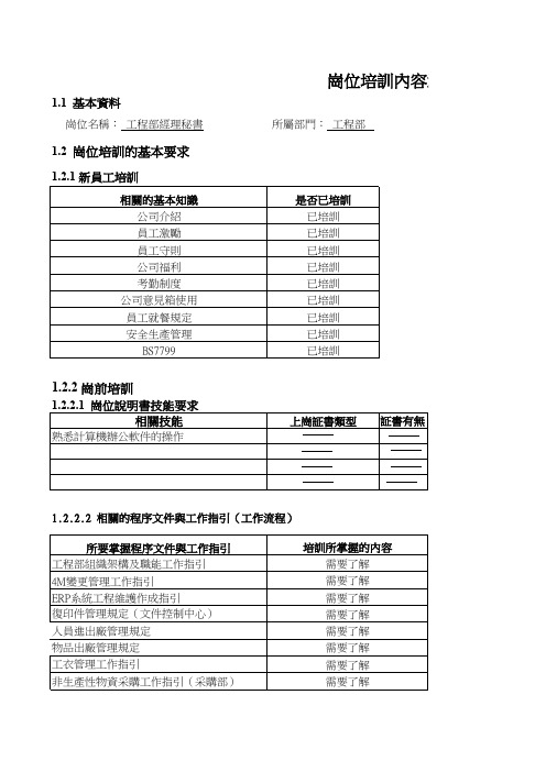 岗位培训内容清单.xls