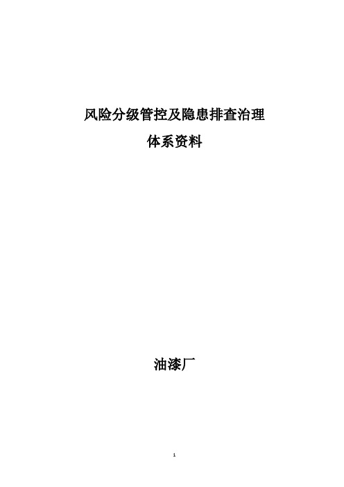 油漆生产企业风险分级管控及隐患排查治理体系资料