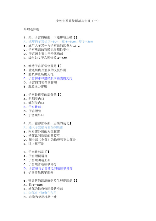 女性生殖系统解剖与生理(一)