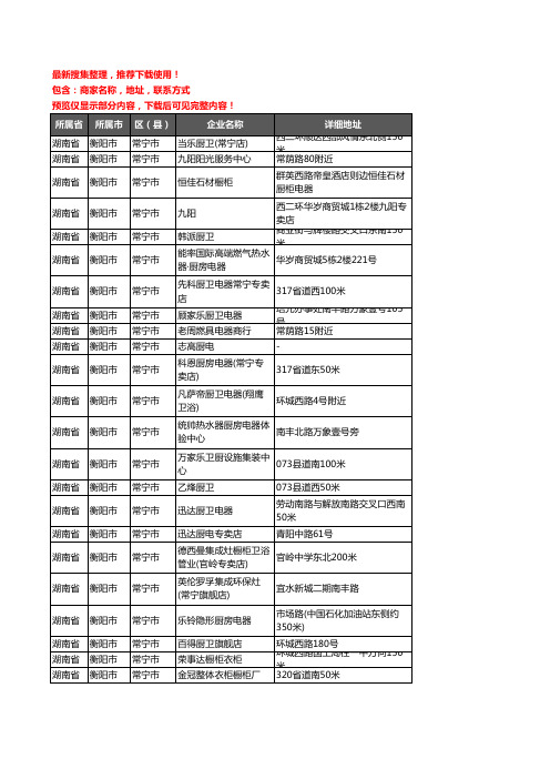 新版湖南省衡阳市常宁市厨卫电器企业公司商家户名录单联系方式地址大全113家