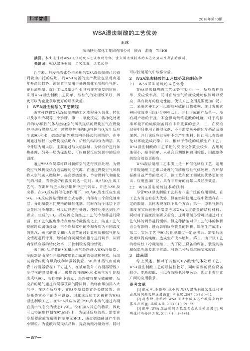 WSA湿法制酸的工艺优势