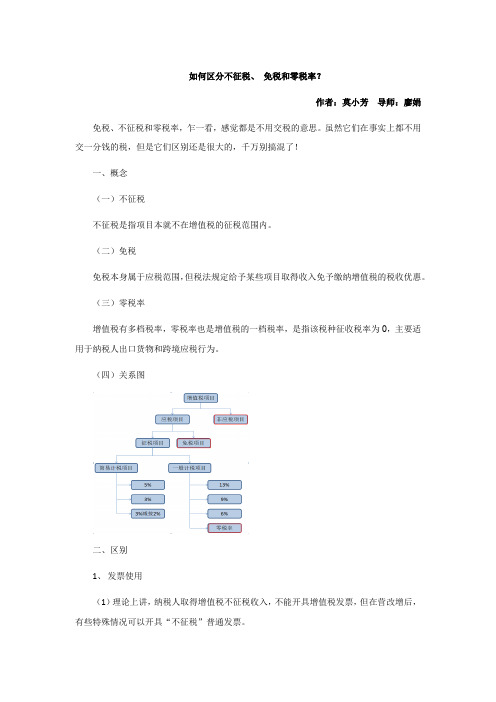 如何区分不征税、 免税和零税率？
