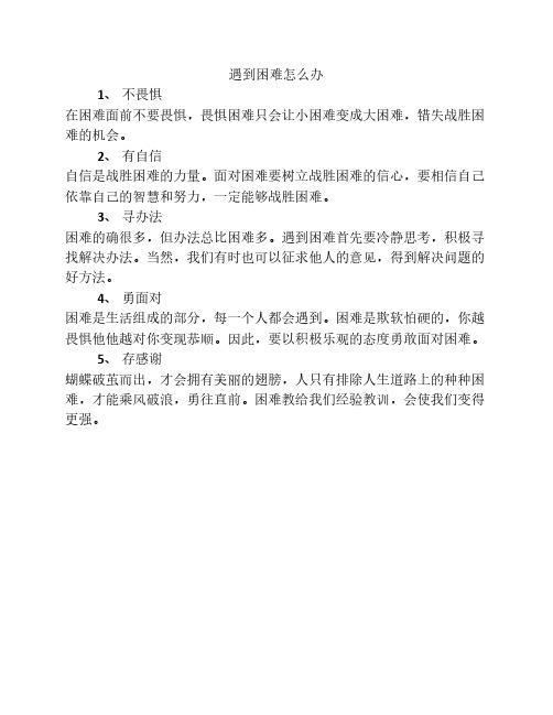 遇到困难怎么办