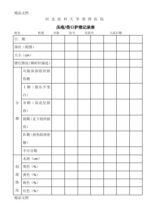 压疮护理记录表格模板知识讲解