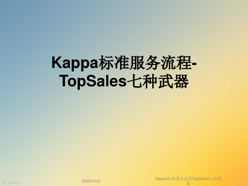 Kappa标准服务流程TopSales七种武器