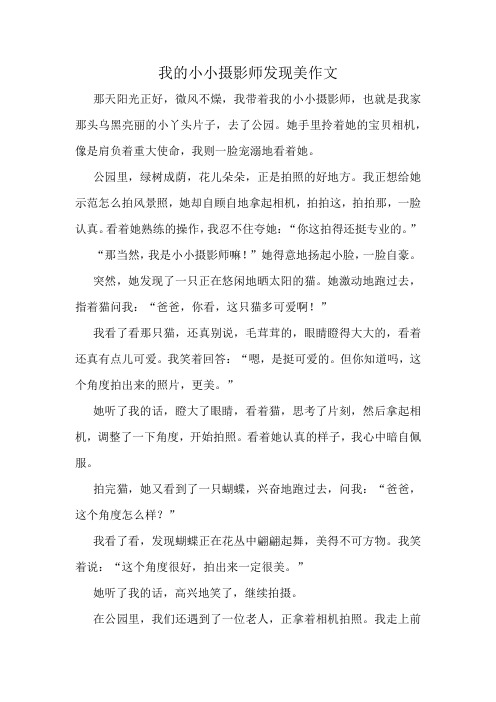 我的小小摄影师发现美作文精选10篇