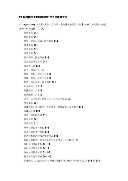 PS系列教程-PSPHOTOSHOP CS2快捷键大全