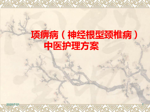 项痹病(神经根型颈椎病)中医护理方案PPT课件