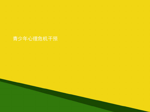青少年心理危机干预推荐PPT资料