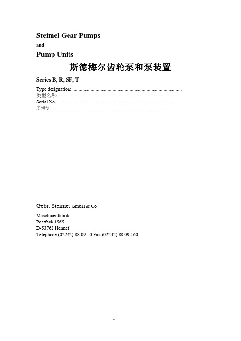 齿轮油泵的使用维护说明