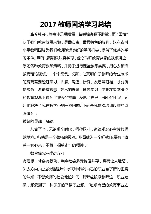 2017国培总结