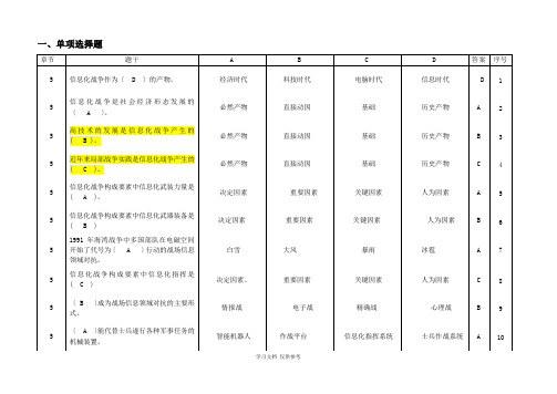 信息化战争(单选题)