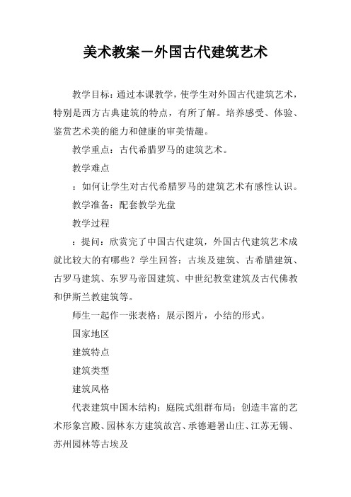 美术教案-外国古代建筑艺术