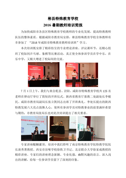 特殊教育学校2016暑期教师培训简报