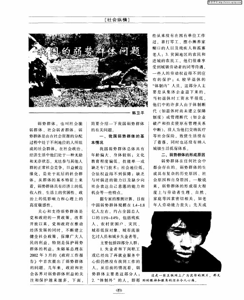 我国的弱势群体问题