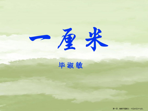 2022秋语文版语文九上第6课《一厘米》ppt课件2