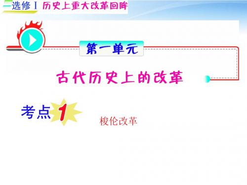 《夺冠之路》福建专用2012高考历史一轮复习 第1单元古代历史上的改革考点1 梭伦改革课件 人民版选修1
