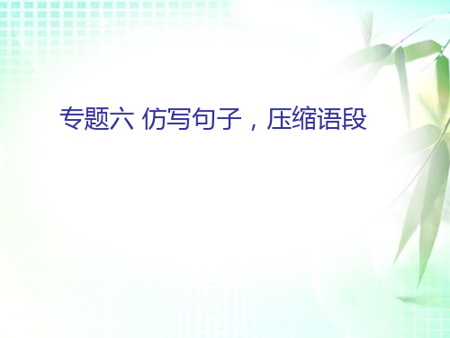 专题六仿写句子,压缩语段-人教部编版七年级下册语文课件(共32张PPT)