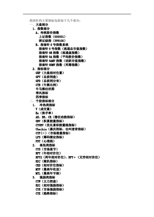股票软件“指南针”指标说明.doc