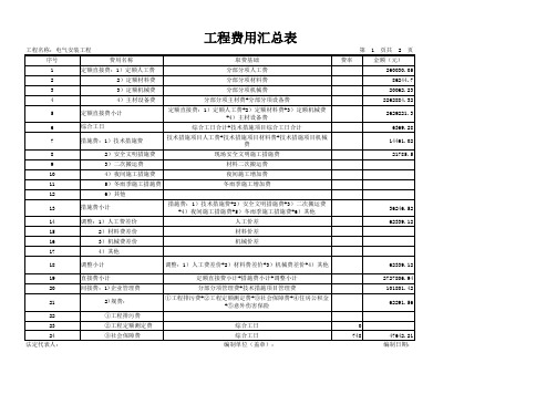电气安装工程计算表格(完整计算书)带公式