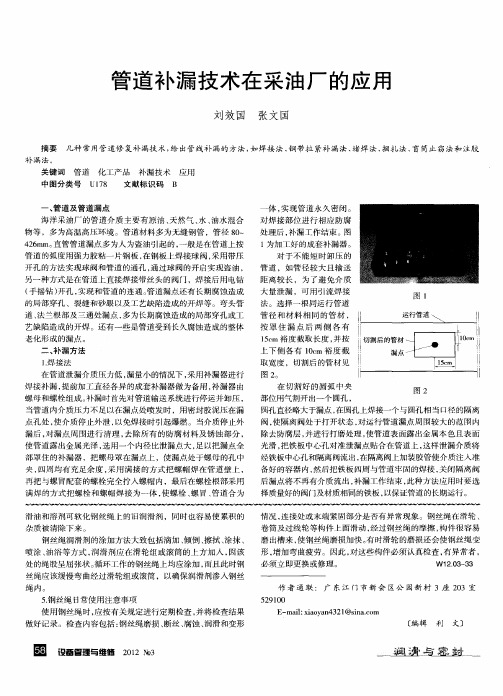 管道补漏技术在采油厂的应用