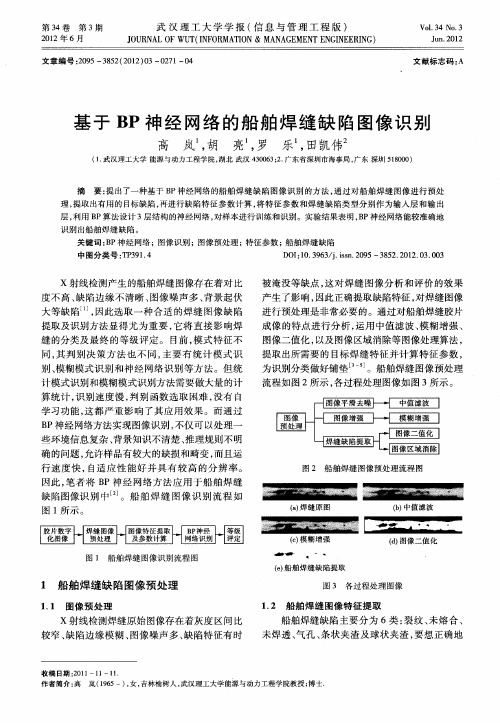 基于BP神经网络的船舶焊缝缺陷图像识别