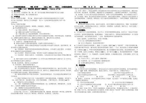 专题二(上) 学法用法 依法自护 健康成长