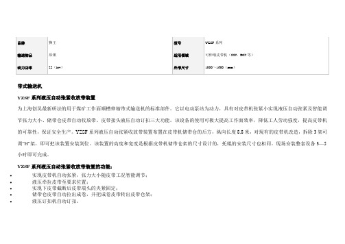 YZSF系列液压自动张紧收放带装置