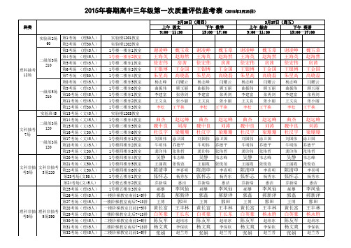 三年级一模监考表