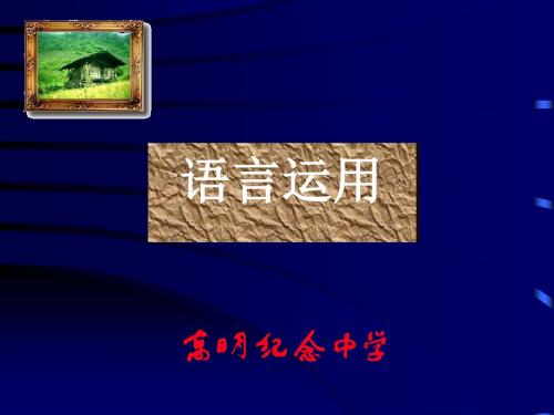 高考复习语言运用 PPT课件 1