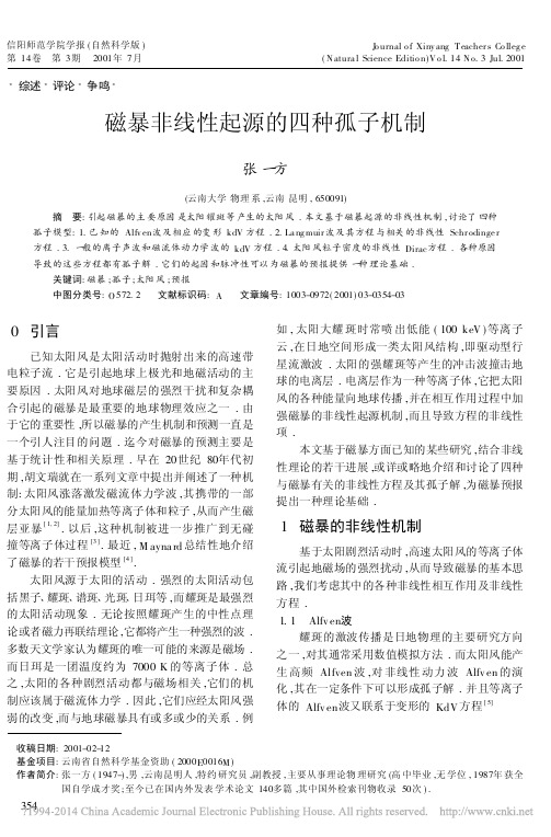 磁暴非线性起源的四种孤子机制