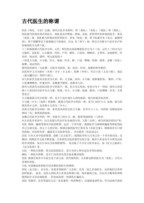 古代医生